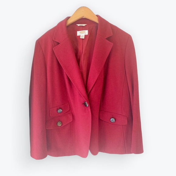 Talbots Jackets & Blazers - Talbots Petites Stretch Blazer Red 14W